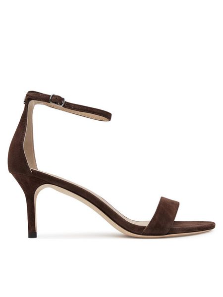 LAUREN RALPH LAUREN Sandały 802959175011 Brązowy. Brązowe sandały Lauren Ralph Lauren, bez wzorów, ze skóry, bez obcasa, na szpilce, bez zapięcia. Za 499.99 zł.
