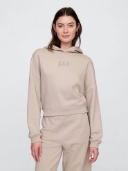 GAP Bluza w kolorze beżowym rozmiar: XS. Brązowe bluzy GAP, s, bez wzorów, z materiału, bez ramiączek, z kapturem. Za 93.07 zł.