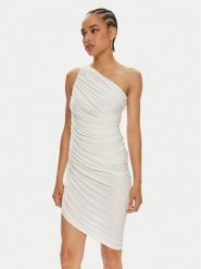 NORMA KAMALI Sukienka koktajlowa KK2223PL288944 Biały Slim Fit. Białe sukienki Norma Kamali, xl, bez wzorów, z syntetyku, wizytowe, bez kołnierzyka, bez ramiączek. Za 729.99 zł.