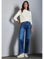 Street One Sweter w kolorze kremowym rozmiar: 42. Brązowe swetry Street One, bez wzorów, ze splotem, street, bez ramiączek. Za 110.29 zł.