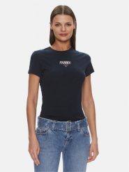 Tommy Jeans T-Shirt Essential DW0DW17839 Granatowy Slim Fit. Niebieskie t-shirty Tommy Jeans, xxs, bez wzorów, z bawełny, bez kołnierzyka, bez ramiączek. Za 99.99 zł.