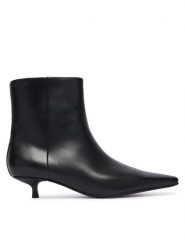 Calvin Klein Botki HW0HW03165 Czarny. Czarne botki Calvin Klein, bez wzorów, ze skóry, bez obcasa, na szpilce, bez zapięcia. Za 799.99 zł.