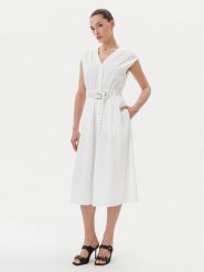 MICHAEL Michael Kors Sukienka codzienna MS5830KF4C Biały Regular Fit. Białe sukienki MICHAEL Michael Kors, na co dzień, xl, bez wzorów, z bawełny, bez kołnierzyka, bez ramiączek, proste. Za 699.99 zł.