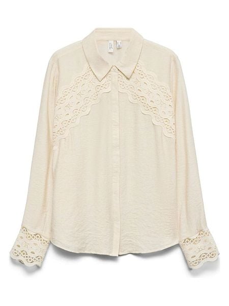 Vero Moda Koszula w kolorze kremowym rozmiar: M. Brązowe koszule Vero Moda, m, bez wzorów, z koronki, bez kołnierzyka, bez ramiączek. Za 139.95 zł.