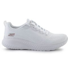 Buty Skechers Bobs Squad Chaos-cool Rythms 117216-W białe. Białe buty treningowe bez wzorów, bez zapięcia. Za 408.30 zł.