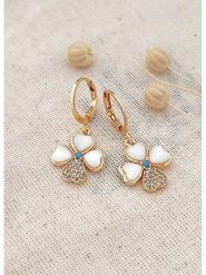 Atelier MIU Pozłacane kolczyki-kreole z cyrkoniami rozmiar: onesize. Białe kolczyki atelier MIU, z cyrkonią, pozłacane. Za 63.95 zł.