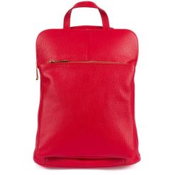 Plecak skórzany torebka 2w1 Vera Pelle S40 czerwony. Czerwone plecaki bez wzorów, ze skóry, przez ramię, duże, bez dodatków. Za 274.99 zł.