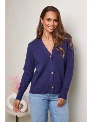 Soft Cashmere Kardigan w kolorze granatowym rozmiar: 38/40. Niebieskie swetry Soft Cashmere, bez wzorów, ze splotem, klasyczne, bez ramiączek. Za 130.81 zł.