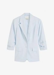 Luźniejszy żakiet z rękawami 3/4, z wiskozy. Brązowe marynarki i żakiety bonprix, bez wzorów, z wiskozy, eleganckie, bez ramiączek. Za 219.99 zł.