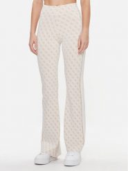 Guess Spodnie dzianinowe Lisa W3YB38 Z37K0 Beżowy Regular Fit. Brązowe spodnie materiałowe Guess, z aplikacjami, z dzianiny. Za 339.99 zł.