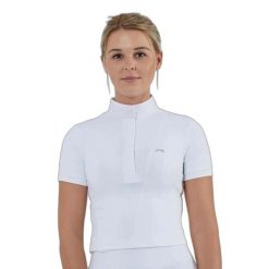 Koszulka jeździecka na zawody damska Premier Equine Bellisa. Białe t-shirty sportowe PREMIER EQUINE, l, bez wzorów, z bawełny, bez ramiączek, do jazdy konnej. Za 354.00 zł.