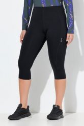 Damskie Legginsy rybaczki stretch szybkoschnące. Czarne legginsy Ulla Popken, bez wzorów, z dżerseju, sportowe. Za 239.99 zł.