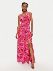 Morgan Sukienka letnia 241-RORAL.F Różowy Regular Fit. Czerwone sukienki Morgan, bez wzorów, z syntetyku, bez kołnierzyka, bez ramiączek. Za 299.99 zł.