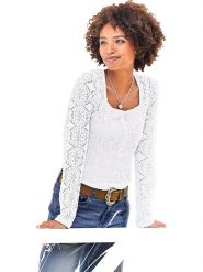 Heine Bluzka w kolorze białym rozmiar: 40. Białe bluzki Heine, bez wzorów, z bawełny, bez kołnierzyka, bez ramiączek. Za 113.63 zł.