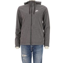 Nike bluza damska z kapturem zapinana na zamek szara. Szare bluzy z kapturem Nike, l, bez wzorów, z materiału, z kapturem, na fitness i siłownię. Za 114.98 zł.