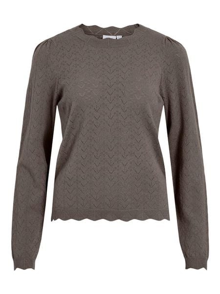 Vila Sweter w kolorze szarobrązowym rozmiar: L. Szare swetry Vila, l, bez wzorów, bez ramiączek. Za 129.95 zł.