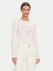 Guess Sweter W4YR31 Z2NQ2 Różowy Slim Fit. Czerwone swetry Guess, m, z aplikacjami, z wiskozy, bez ramiączek. Za 429.99 zł.