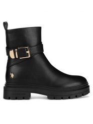U.S. Polo Assn. Botki ALICJA004W/DY1 Czarny. Czarne botki U.S. Polo Assn., bez wzorów, bez obcasa, na płaskiej podeszwie, bez zapięcia. Za 239.99 zł.
