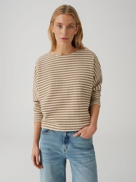 OPUS Bluza w kolorze beżowym rozmiar: 40. Brązowe bluzy bez kaptura Opus, bez wzorów, z bawełny, bez kaptura. Za 158.10 zł.