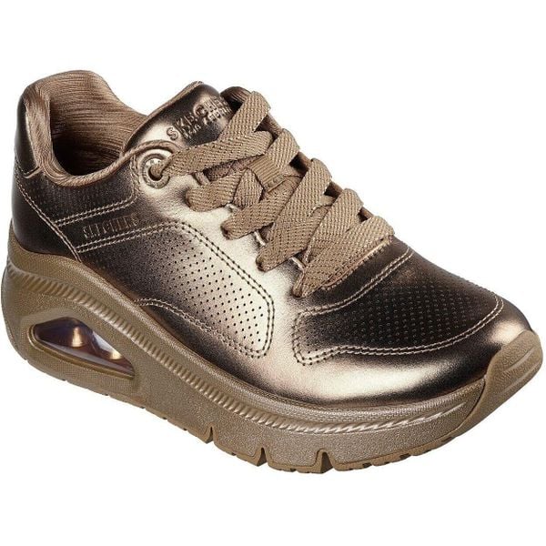 Buty sportowe damskie Skechers Uno Icon Lustrous Air. Brązowe buty sportowe lifestyle Skechers, bez wzorów, z syntetyku, sportowe, bez zapięcia. Za 490.00 zł.