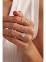 Heliophilia Srebrny naszyjnik z zawieszką - dł. 42 cm rozmiar: onesize. Szare naszyjniki Heliophilia, z materiału, z cyrkonią, srebrne. Za 60.99 zł.