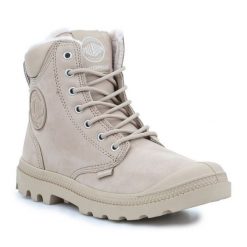 Buty Palladium Pampa Sport Cuff Wps 72992-271-M beżowy. Brązowe buty treningowe bez wzorów, z materiału, bez zapięcia. Za 898.36 zł.