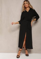 Czarna Casualowa Sukienka Koszulowa na Guziki z Kieszeniami Jezebel. Czarne sukienki Renee, na spotkanie biznesowe, l, bez wzorów, eleganckie, bez kołnierzyka, bez ramiączek, maxi, koszulowe. W wyprzedaży za 107.99 zł.