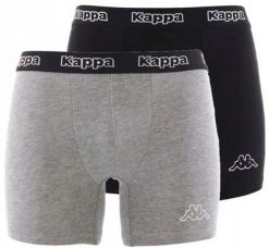 Bokserki Kappa 2-pak Czarno-szary Czarny/szary. Czarne bokserki damskie Kappa, bez wzorów, z bawełny. Za 35.89 zł.