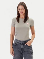 Guess T-Shirt W2YI44 J1314 Khaki Regular Fit. Brązowe t-shirty Guess, xl, z aplikacjami, z bawełny, bez kołnierzyka, bez ramiączek. Za 135.00 zł.