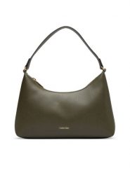 Calvin Klein Torebka Foil Logo Small Shoulder Bag LV04F3890G Zielony ciemny. Zielone torebki klasyczne Calvin Klein, bez wzorów, ze skóry, bez dodatków. Za 369.99 zł.