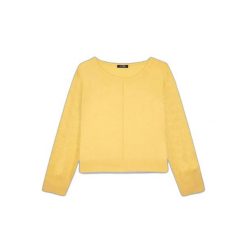Sweter damski TBS Emana. Żółte swetry TBS, uniwersalny, bez wzorów, z dzianiny, eleganckie, bez ramiączek. Za 323.45 zł.