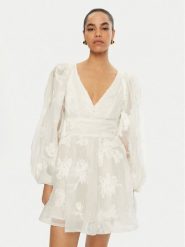 Bardot Sukienka koktajlowa 58475DB5 Écru Regular Fit. Sukienki Bardot, bez wzorów, z syntetyku, wizytowe, bez kołnierzyka, bez ramiączek. Za 409.99 zł.