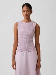 GAP Top w kolorze jasnoróżowym rozmiar: M. Różowe topy GAP, m, bez wzorów, bez kołnierzyka, bez ramiączek. Za 101.94 zł.