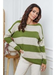 So Cachemire Sweter "Epi" w kolorze zielono-beżowym rozmiar: S. Brązowe swetry So Cachemire, s, bez wzorów, z kaszmiru, bez ramiączek. Za 271.67 zł.