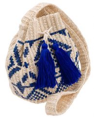Słomiany worek beżowo-niebieski Cavaldi BAG-LB-06 CREAM. Brązowe torebki klasyczne 4U Cavaldi, bez wzorów, małe, bez dodatków. Za 61.99 zł.
