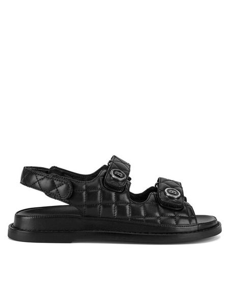 Badura Sandały MARIGOLD-22-910-6 Czarny. Czarne sandały Badura, bez wzorów, ze skóry, bez obcasa, na płaskiej podeszwie, bez zapięcia. Za 299.99 zł.