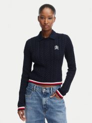 Tommy Jeans Sweter DW0DW22933 Granatowy Regular Fit. Niebieskie swetry Tommy Jeans, s, bez wzorów, z bawełny, bez ramiączek. Za 409.99 zł.