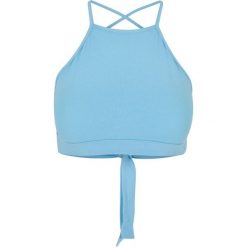 Damski trójkątny tank top Urban Classics. Niebieskie topy Urban Classics, bez wzorów, sportowe, bez kołnierzyka, bez ramiączek. Za 90.00 zł.