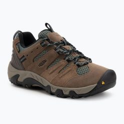 Buty trekkingowe damskie KEEN Headout Waterproof. Brązowe buty trekkingowe Keen, bez wzorów, bez zapięcia. Za 439.99 zł.