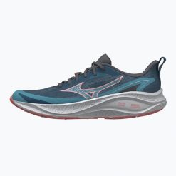 Buty do biegania damskie Mizuno Neo Lumina. Niebieskie buty do biegania Mizuno, bez wzorów, bez zapięcia, do biegania. Za 529.99 zł.