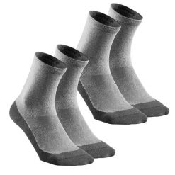 Skarpety turystyczne Quechua Hike 50 długie x2. Szare skarpetki QUECHUA, bez wzorów, z bawełny. Za 26.99 zł.