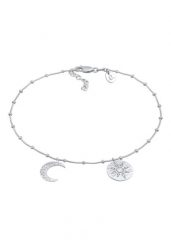 Elli Damskie Elli Słońce Księżyc Blogger regulowane w srebrze 925 Sterling Silver Bransoletki na nogę 1 ct. Szare bransoletki Elli, srebrne. Za 293.99 zł.