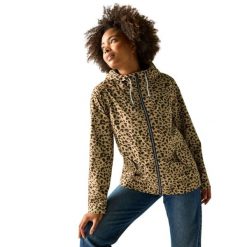 Damska Kurtka Bayletta Leopard Print Waterproof Jacket. Czarne kurtki przeciwdeszczowe Regatta, m, z aplikacjami, z dżerseju, z kapturem, trekkingowe. Za 273.99 zł.