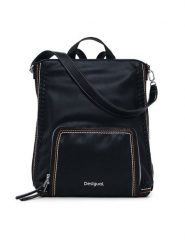 Desigual Plecak Trama Pretoria 25SAKP21 Czarny. Czarne plecaki Desigual, bez wzorów, ze skóry, bez dodatków. Za 199.99 zł.