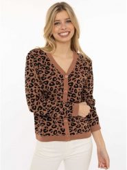 Zwillingsherz Kardigan w kolorze jasnobrązowym rozmiar: S/M. Brązowe swetry Zwillingsherz, m, bez wzorów, z bawełny, bez ramiączek. Za 165.99 zł.