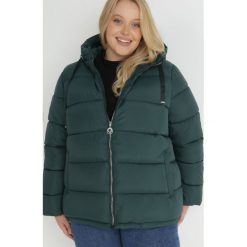 Ciemnozielona Kurtka z Kapturem Pikowana Bauwens. Zielone kurtki Born2be, na zimę, plus size, bez wzorów, z jeansu, z kapturem. W wyprzedaży za 153.99 zł.