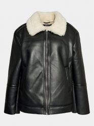 Gina Tricot Kurtka z imitacji skóry 20499 Czarny Regular Fit. Czarne kurtki Gina Tricot, m, bez wzorów, ze skóry, bez kaptura. Za 259.99 zł.