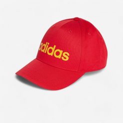 Czapka z daszkiem ADIDAS. Brązowe czapki z daszkiem adidas, bez wzorów, z bawełny, eleganckie. Za 39.99 zł.