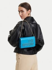 LOVE MOSCHINO Torebka JC4251PP0OKE170A Niebieski. Niebieskie kopertówki Love Moschino, bez wzorów, ze skóry, wizytowe, bez dodatków. Za 719.99 zł.