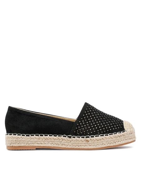 Jenny Fairy Espadryle WSS013-01 Czarny. Czarne espadryle Jenny Fairy, bez wzorów, z materiału, bez obcasa. Za 89.99 zł.
